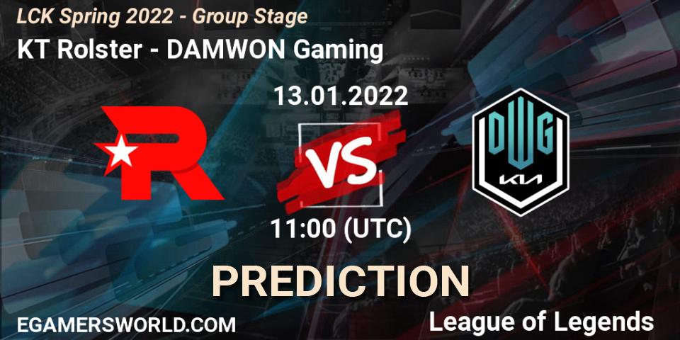 KT Rolster - DAMWON Gaming: прогноз. 13.01.2022 at 11:45, LoL, LCK Spring 2022 - Group Stage