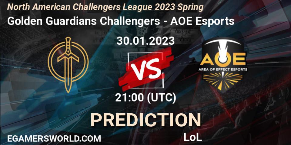 Golden Guardians Challengers - AOE Esports: прогноз. 30.01.23, LoL, NACL 2023 Spring - Group Stage