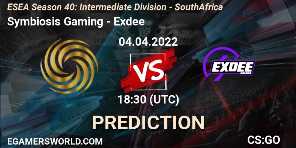 Symbiosis Gaming - Exdee: прогноз. 04.04.2022 at 18:30, Counter-Strike (CS2), ESEA Season 40: Intermediate Division - South Africa