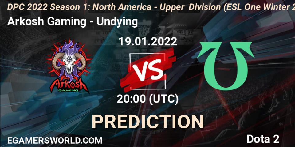 Arkosh Gaming - Undying: прогноз. 19.01.22, Dota 2, DPC 2022 Season 1: North America - Upper Division (ESL One Winter 2021)