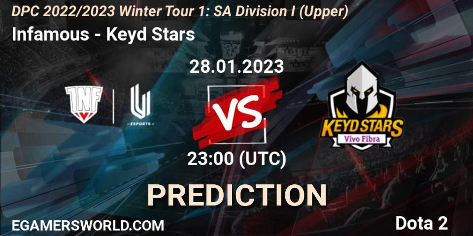 Infamous - Keyd Stars: прогноз. 28.01.23, Dota 2, DPC 2022/2023 Winter Tour 1: SA Division I (Upper) 