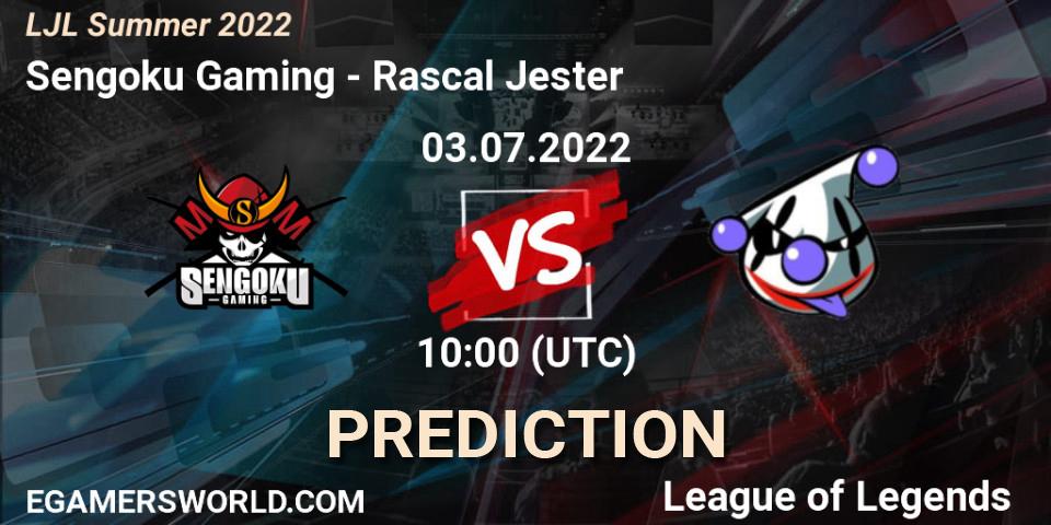 Sengoku Gaming - Rascal Jester: прогноз. 03.07.2022 at 10:00, LoL, LJL Summer 2022