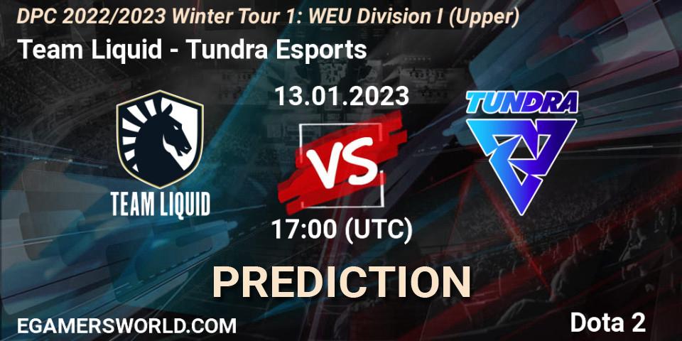 Team Liquid - Tundra Esports: прогноз. 13.01.2023 at 16:55, Dota 2, DPC 2022/2023 Winter Tour 1: WEU Division I (Upper)