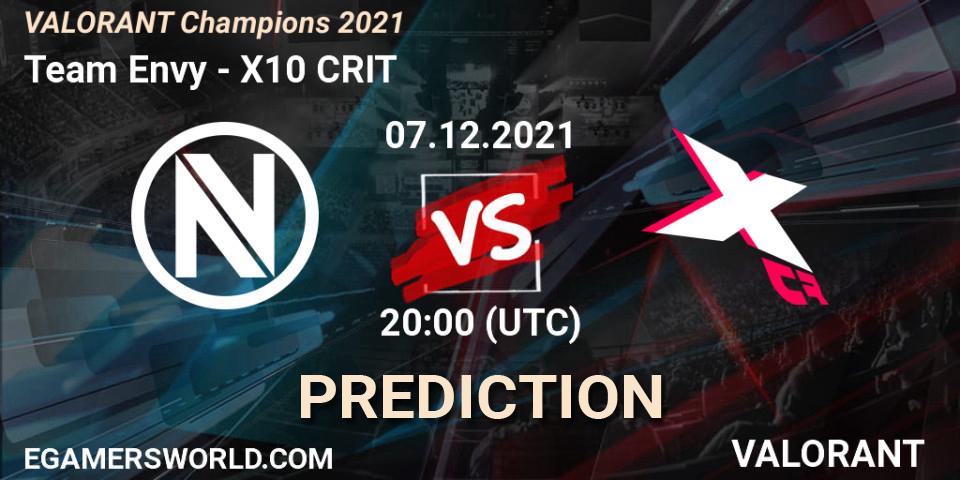 Team Envy - X10 CRIT: прогноз. 07.12.2021 at 21:00, VALORANT, VALORANT Champions 2021