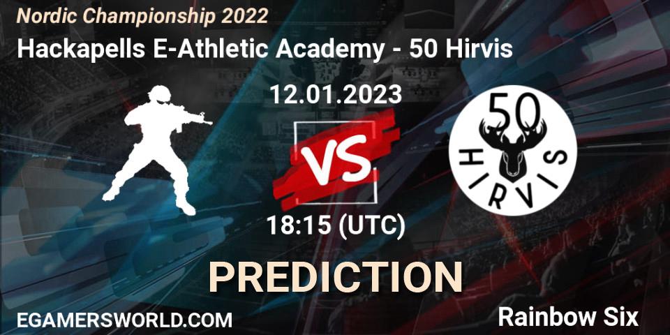 Hackapells E-Athletic Academy - 50 Hirvis: прогноз. 12.01.2023 at 18:15, Rainbow Six, Nordic Championship 2022