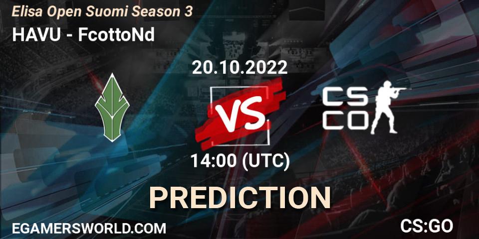 HAVU - FcottoNd: прогноз. 20.10.2022 at 14:00, Counter-Strike (CS2), Elisa Open Suomi Season 3