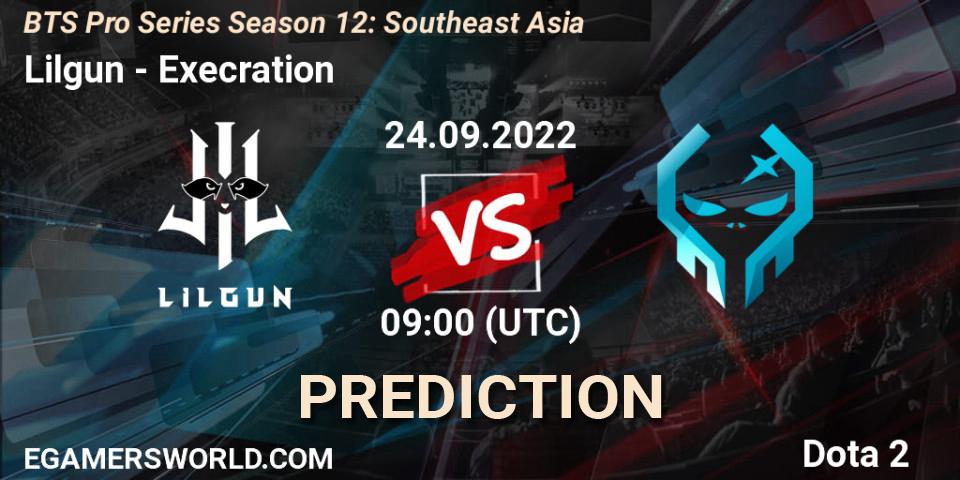 Lilgun - Execration: прогноз. 24.09.2022 at 09:04, Dota 2, BTS Pro Series Season 12: Southeast Asia