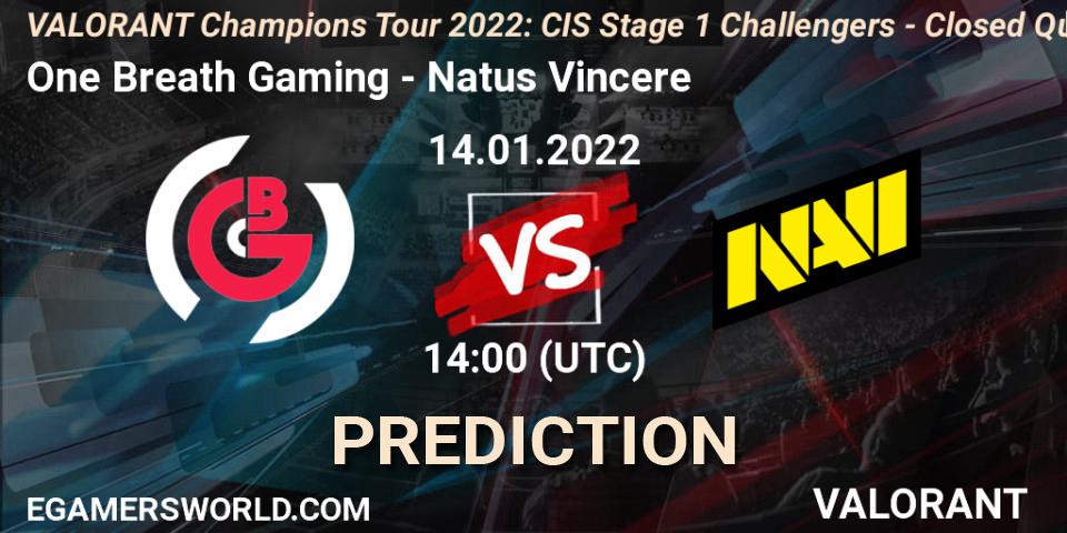 One Breath Gaming - Natus Vincere: прогноз. 14.01.2022 at 14:00, VALORANT, VCT 2022: CIS Stage 1 Challengers - Closed Qualifier 1
