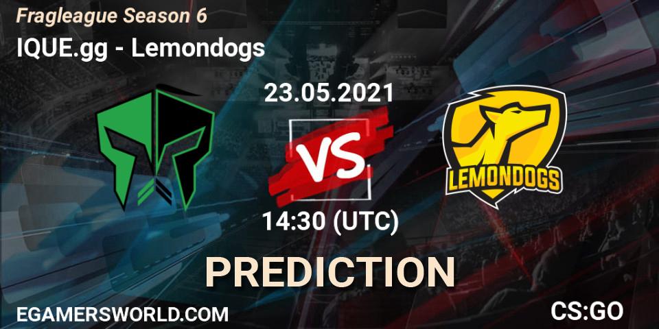 IQUE.gg - Lemondogs: прогноз. 30.05.2021 at 14:30, Counter-Strike (CS2), Fragleague Season 6