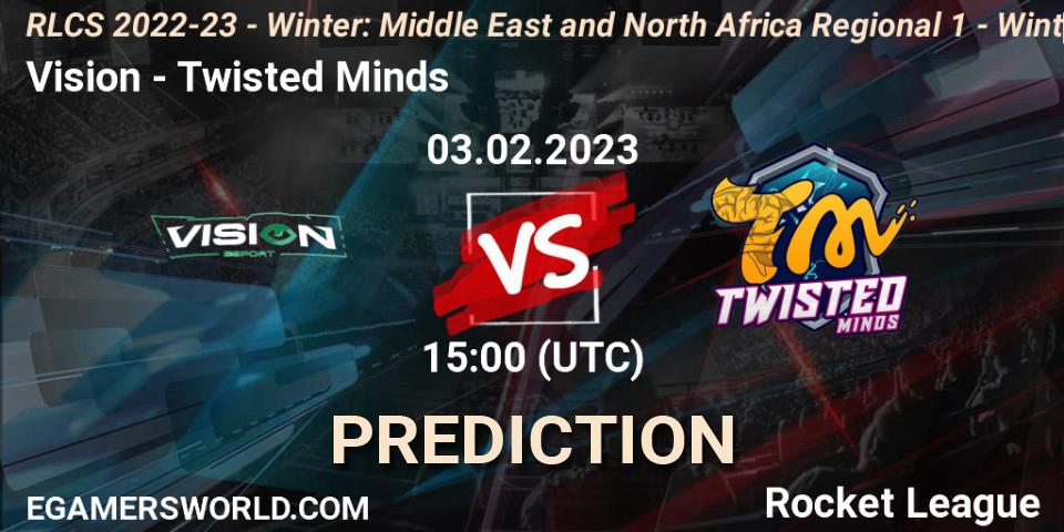 Vision - Twisted Minds: прогноз. 03.02.2023 at 15:00, Rocket League, RLCS 2022-23 - Winter: Middle East and North Africa Regional 1 - Winter Open
