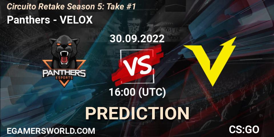 Panthers - VELOX: прогноз. 30.09.2022 at 16:00, Counter-Strike (CS2), Circuito Retake Season 5: Take #1