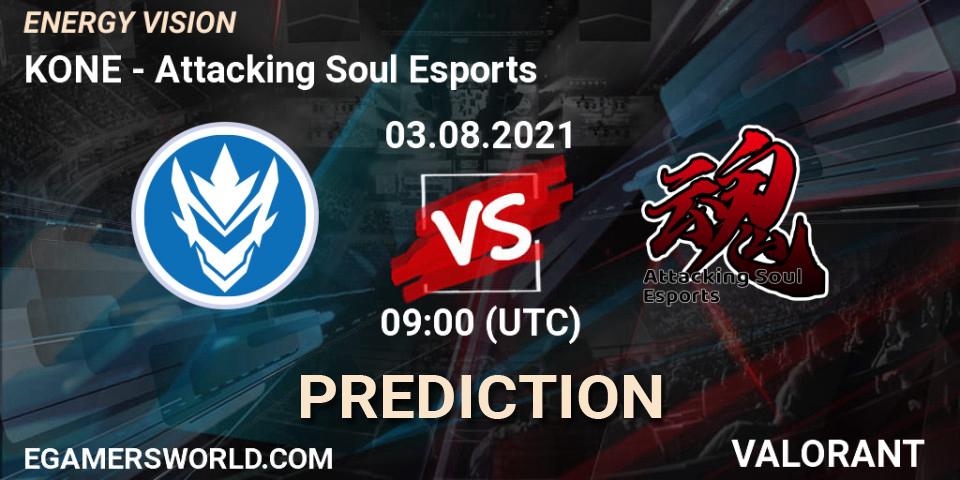 KONE - Attacking Soul Esports: прогноз. 03.08.2021 at 09:00, VALORANT, ENERGY VISION