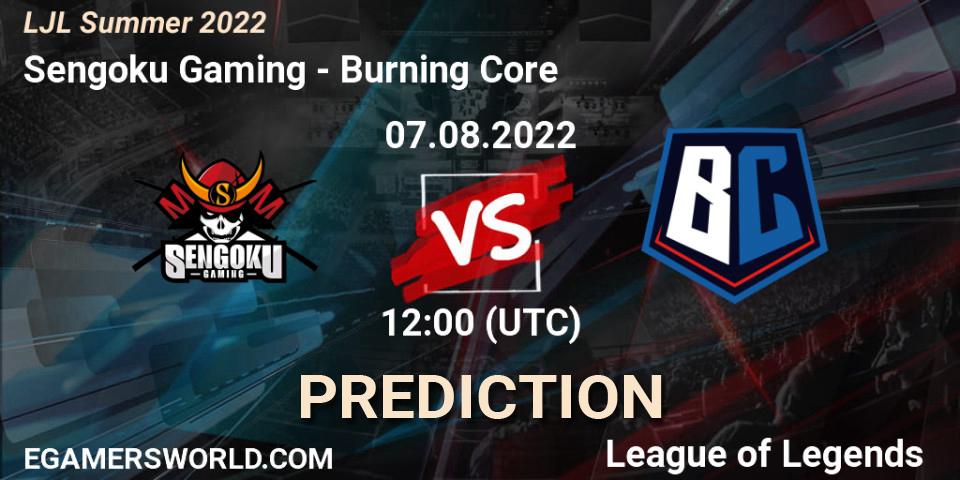 Sengoku Gaming - Burning Core: прогноз. 07.08.22, LoL, LJL Summer 2022