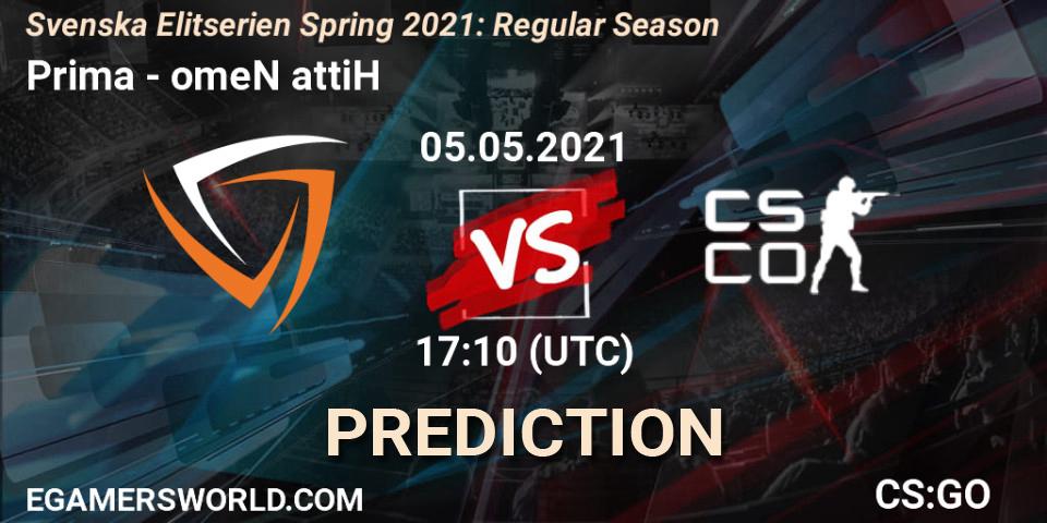 Prima - omeN attiH: прогноз. 06.05.2021 at 17:10, Counter-Strike (CS2), Svenska Elitserien Spring 2021: Regular Season