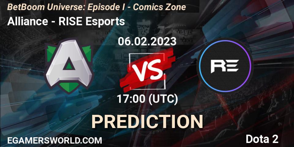 Alliance - RISE Esports: прогноз. 06.02.23, Dota 2, BetBoom Universe: Episode I - Comics Zone