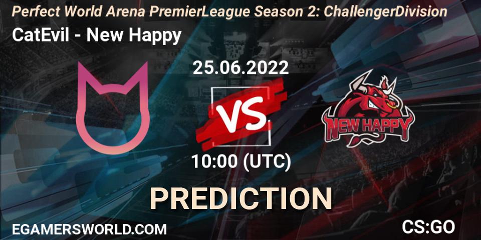 CatEvil - New Happy: прогноз. 25.06.22, CS2 (CS:GO), Perfect World Arena Premier League Season 2: Challenger Division