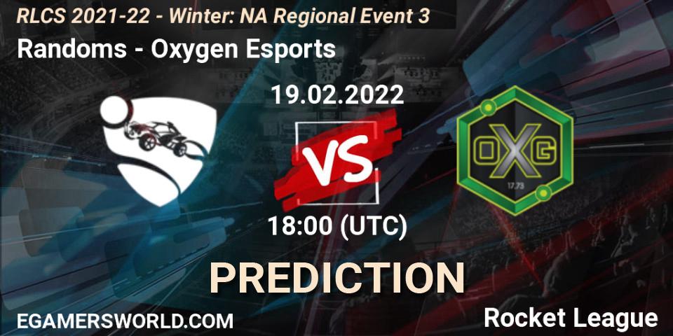 Randoms - Oxygen Esports: прогноз. 19.02.2022 at 18:00, Rocket League, RLCS 2021-22 - Winter: NA Regional Event 3