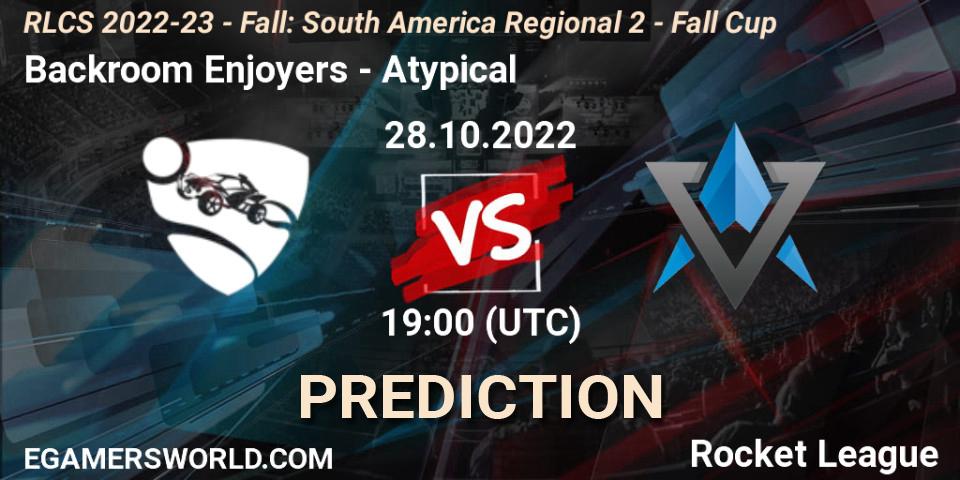 Backroom Enjoyers - Atypical: прогноз. 28.10.2022 at 19:00, Rocket League, RLCS 2022-23 - Fall: South America Regional 2 - Fall Cup