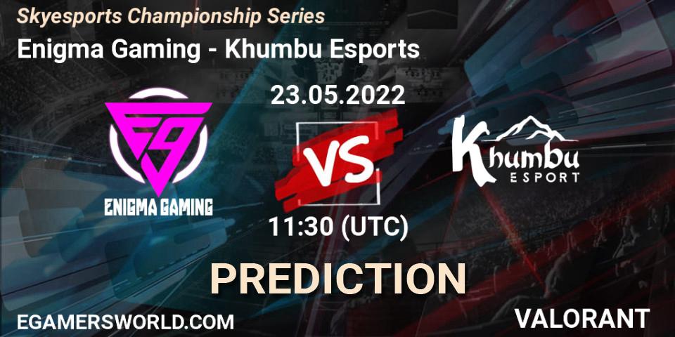 Enigma Gaming - Khumbu Esports: прогноз. 24.05.2022 at 11:30, VALORANT, Skyesports Championship Series