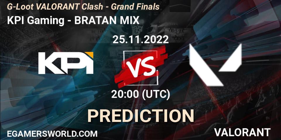 KPI Gaming - BRATAN MIX: прогноз. 25.11.2022 at 20:00, VALORANT, G-Loot VALORANT Clash - Grand Finals