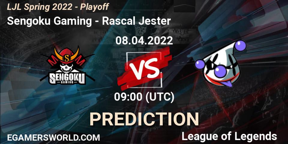 Sengoku Gaming - Rascal Jester: прогноз. 08.04.2022 at 09:00, LoL, LJL Spring 2022 - Playoff 
