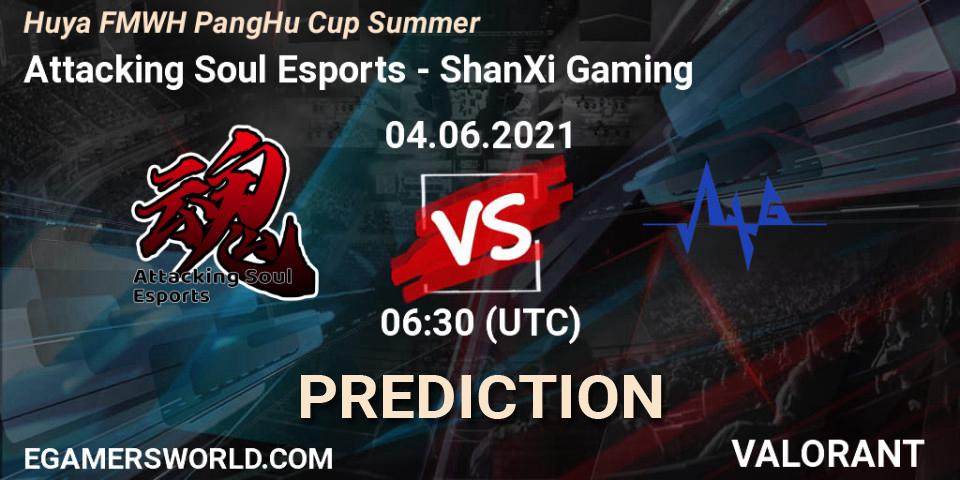 Attacking Soul Esports - ShanXi Gaming: прогноз. 04.06.2021 at 06:30, VALORANT, Huya FMWH PangHu Cup Summer