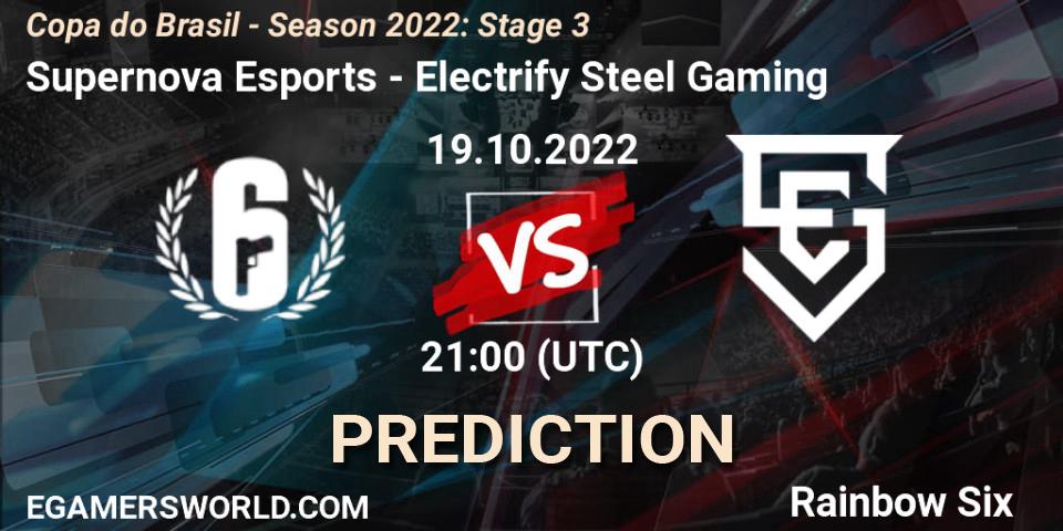 Supernova Esports - Electrify Steel Gaming: прогноз. 19.10.2022 at 21:00, Rainbow Six, Copa do Brasil - Season 2022: Stage 3