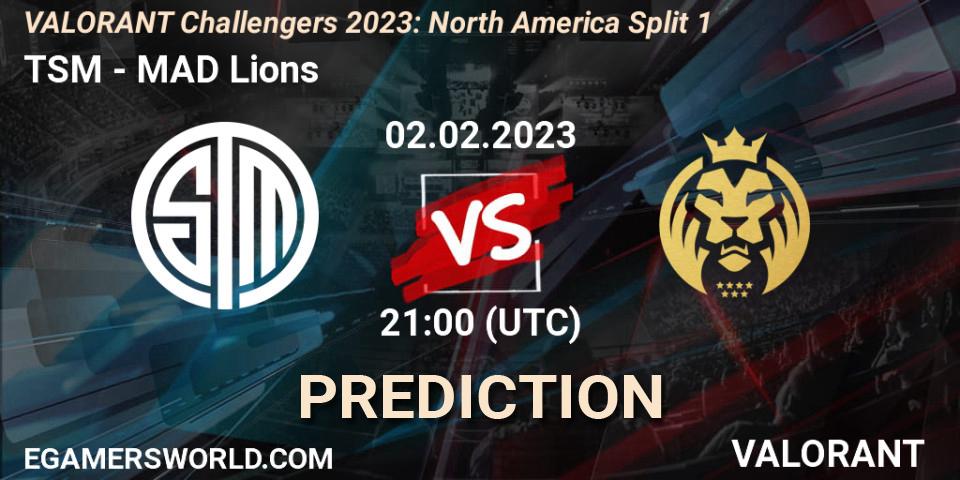 TSM - MAD Lions: прогноз. 02.02.23, VALORANT, VALORANT Challengers 2023: North America Split 1