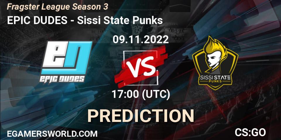 EPIC DUDES - Sissi State Punks: прогноз. 09.11.22, CS2 (CS:GO), Fragster League Season 3