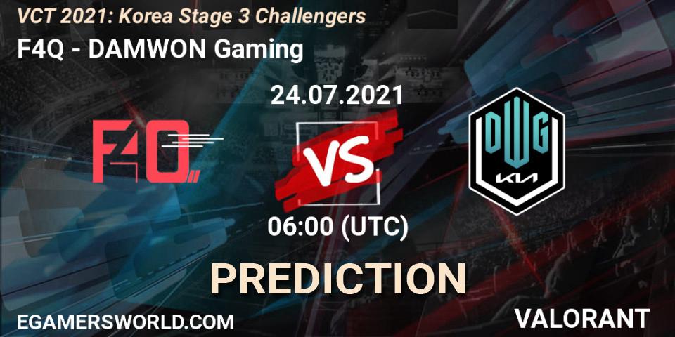 F4Q - DAMWON Gaming: прогноз. 24.07.2021 at 06:00, VALORANT, VCT 2021: Korea Stage 3 Challengers
