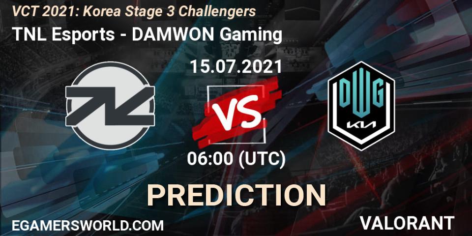TNL Esports - DAMWON Gaming: прогноз. 15.07.2021 at 06:00, VALORANT, VCT 2021: Korea Stage 3 Challengers