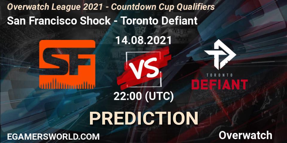 San Francisco Shock - Toronto Defiant: прогноз. 14.08.2021 at 22:00, Overwatch, Overwatch League 2021 - Countdown Cup Qualifiers