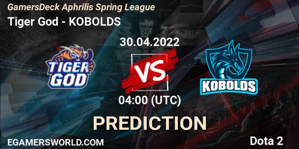 Tiger God - KOBOLDS: прогноз. 30.04.2022 at 04:19, Dota 2, GamersDeck Aphrilis Spring League