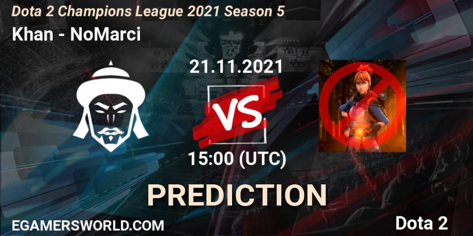 Khan - NoMarci: прогноз. 21.11.2021 at 15:42, Dota 2, Dota 2 Champions League 2021 Season 5
