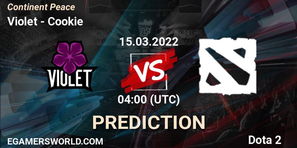 Violet - Cookie: прогноз. 15.03.2022 at 04:12, Dota 2, Continent Peace