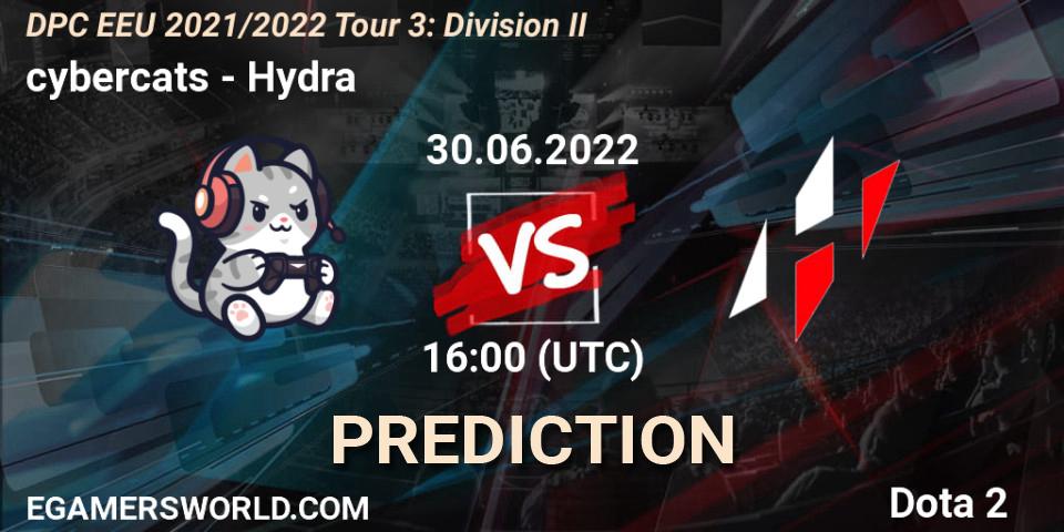 cybercats - Hydra: прогноз. 30.06.2022 at 16:38, Dota 2, DPC EEU 2021/2022 Tour 3: Division II