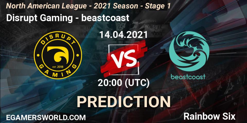 Disrupt Gaming - beastcoast: прогноз. 14.04.2021 at 20:00, Rainbow Six, North American League - 2021 Season - Stage 1
