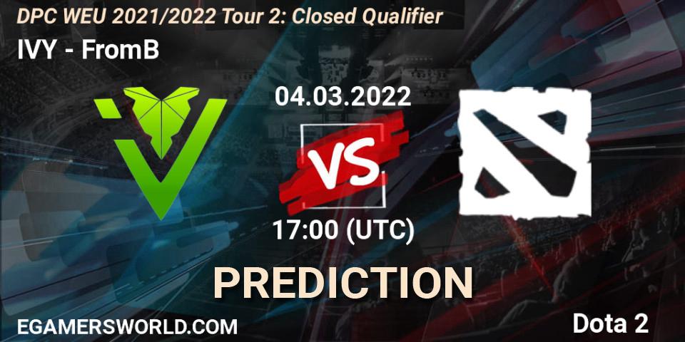 IVY - FromB: прогноз. 04.03.2022 at 17:00, Dota 2, DPC WEU 2021/2022 Tour 2: Closed Qualifier