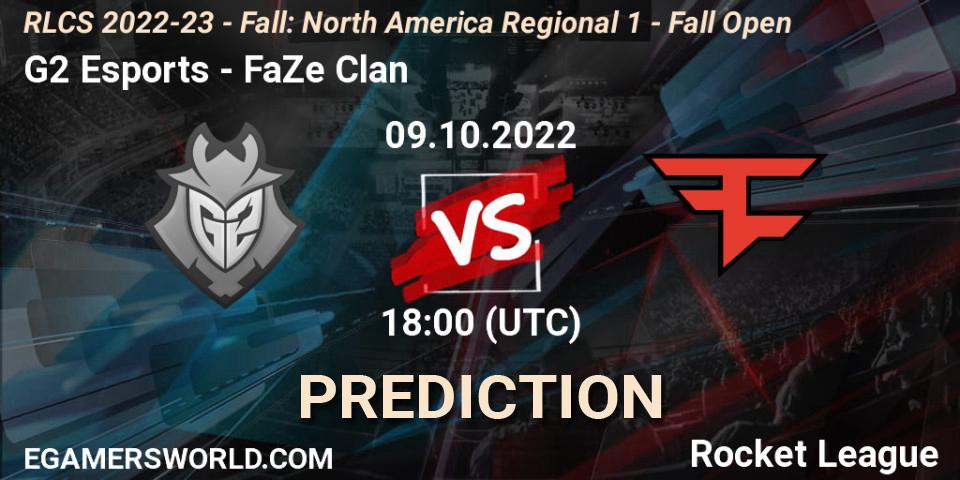 G2 Esports - FaZe Clan: прогноз. 09.10.2022 at 17:55, Rocket League, RLCS 2022-23 - Fall: North America Regional 1 - Fall Open