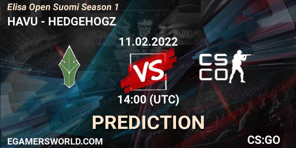 HAVU - HEDGEHOGZ: прогноз. 11.02.2022 at 14:00, Counter-Strike (CS2), Elisa Open Suomi Season 1
