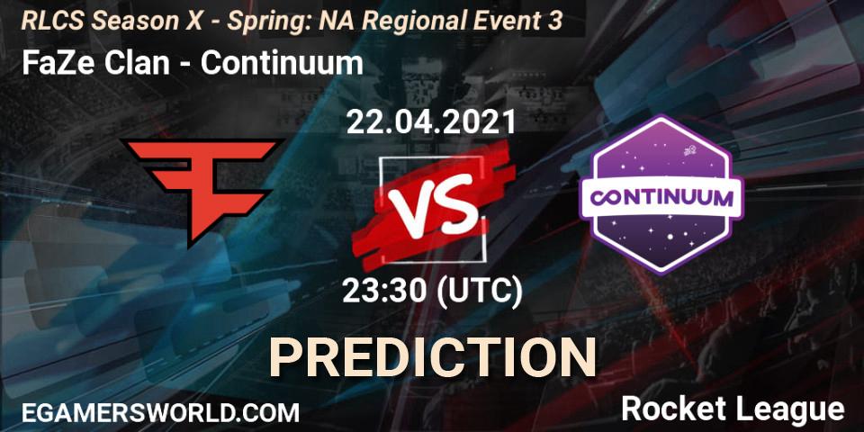 FaZe Clan - Continuum: прогноз. 22.04.2021 at 23:30, Rocket League, RLCS Season X - Spring: NA Regional Event 3