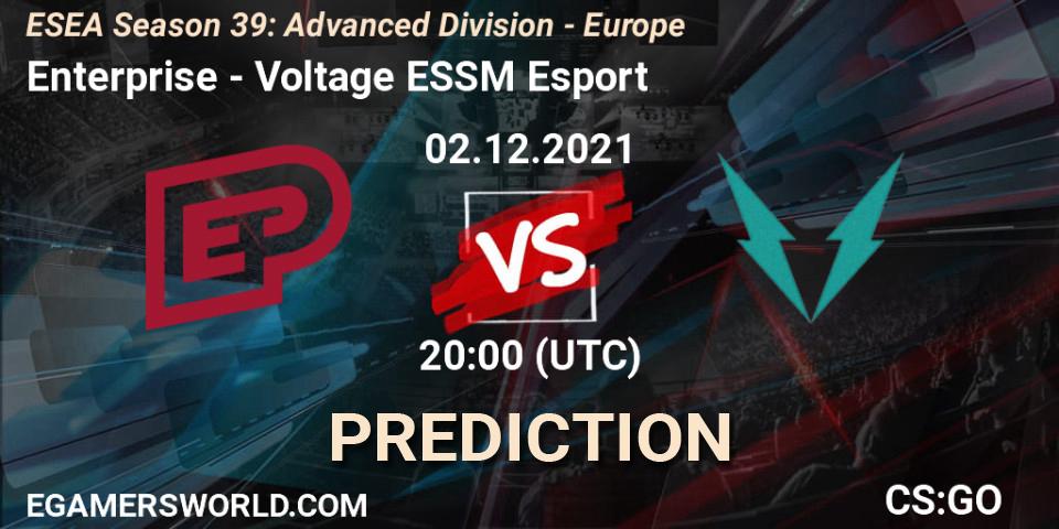 Enterprise - Voltage ESSM Esport: прогноз. 02.12.2021 at 20:00, Counter-Strike (CS2), ESEA Season 39: Advanced Division - Europe
