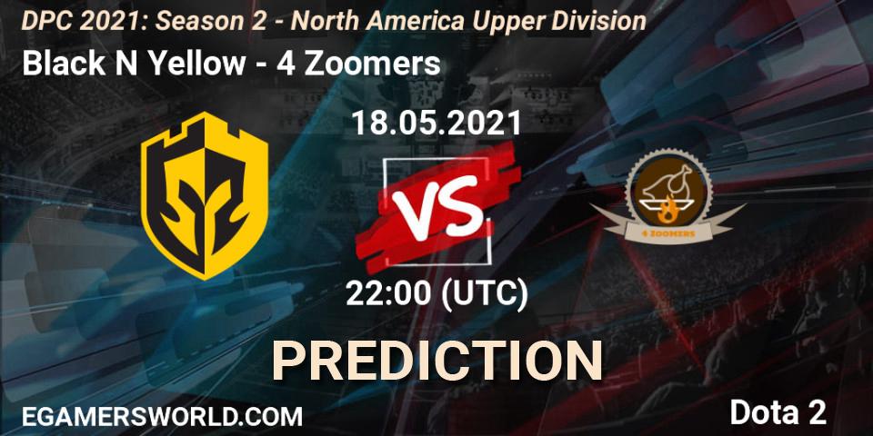 Black N Yellow - 4 Zoomers: прогноз. 18.05.2021 at 22:03, Dota 2, DPC 2021: Season 2 - North America Upper Division 