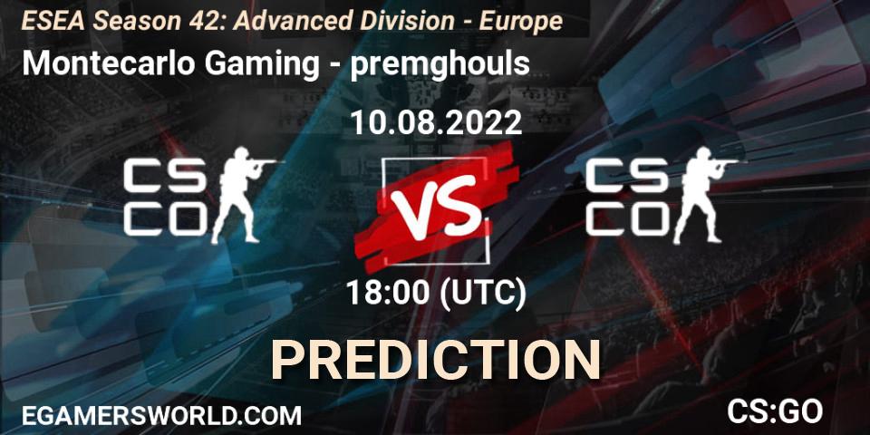 Montecarlo Gaming - premghouls: прогноз. 10.08.2022 at 18:00, Counter-Strike (CS2), ESEA Season 42: Advanced Division - Europe