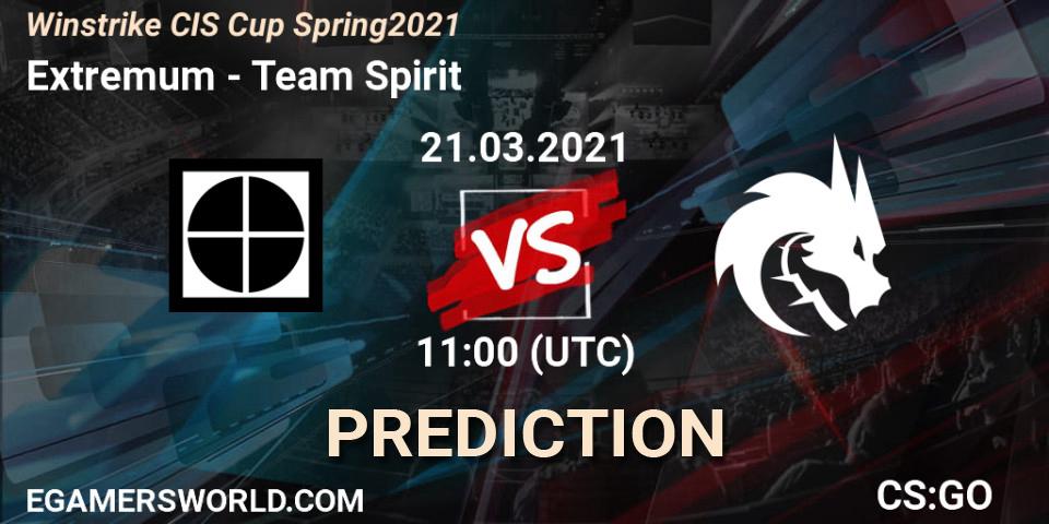 Extremum - Team Spirit: прогноз. 21.03.2021 at 12:30, Counter-Strike (CS2), Winstrike CIS Cup Spring 2021