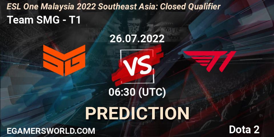 Team SMG - T1: прогноз. 26.07.2022 at 06:40, Dota 2, ESL One Malaysia 2022 Southeast Asia: Closed Qualifier