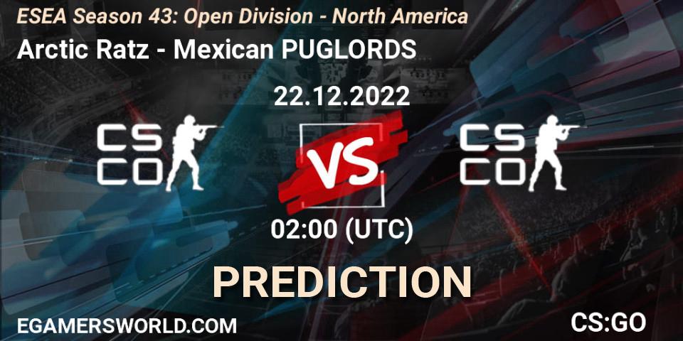Arctic Ratz - Mexican PUGLORDS: прогноз. 22.12.2022 at 02:00, Counter-Strike (CS2), ESEA Season 43: Open Division - North America