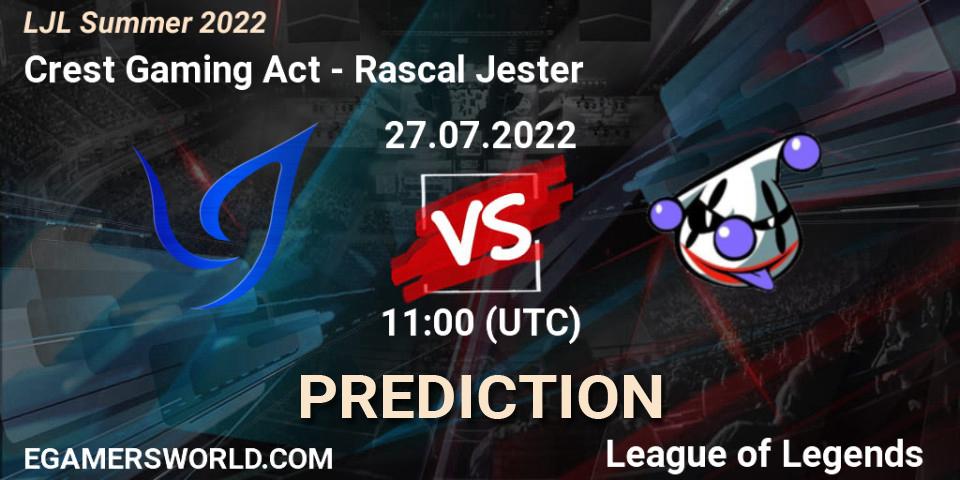 Crest Gaming Act - Rascal Jester: прогноз. 27.07.2022 at 11:00, LoL, LJL Summer 2022