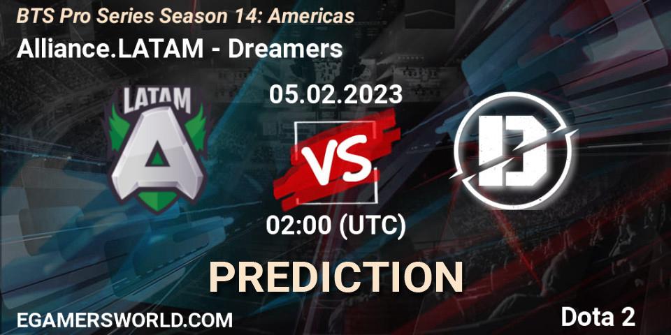 Alliance.LATAM - Dreamers: прогноз. 05.02.23, Dota 2, BTS Pro Series Season 14: Americas