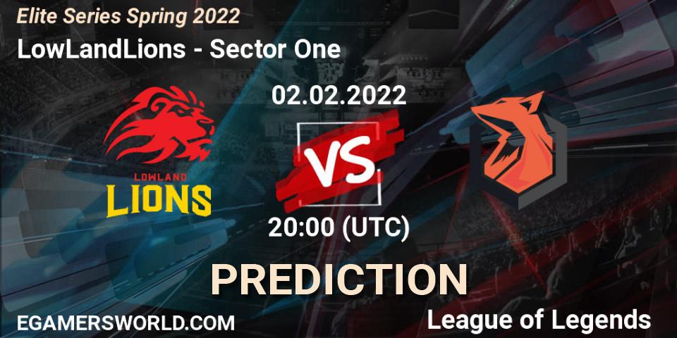 LowLandLions - Sector One: прогноз. 02.02.2022 at 20:00, LoL, Elite Series Spring 2022